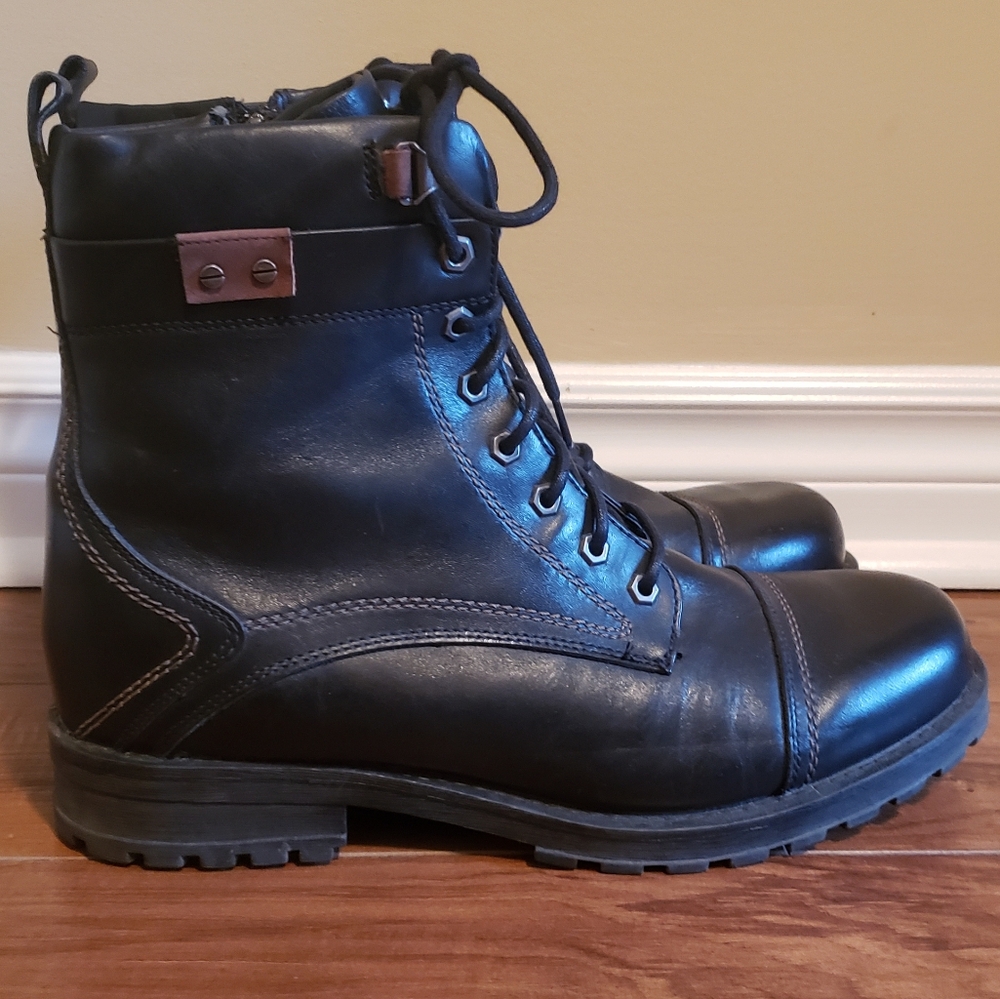 Blondo boots men's 12 sturdy winter fall water resistant laceup sidezip lug sole